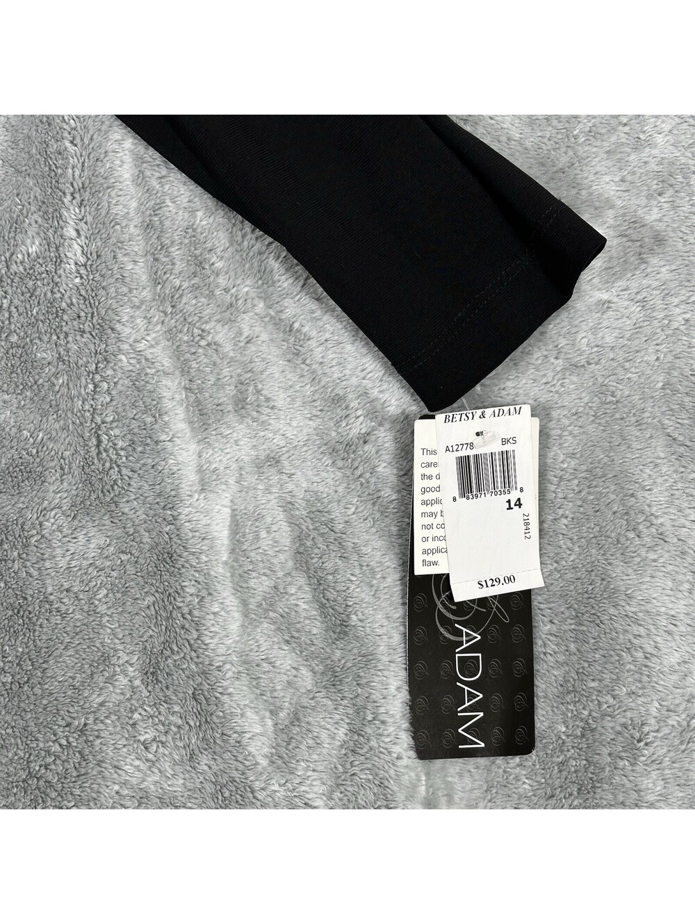 Betsy & Adam Women's 14 Dress Black Long Sleeve Asymmetric Layered Sequin Skirt - Picture 4 of 10
